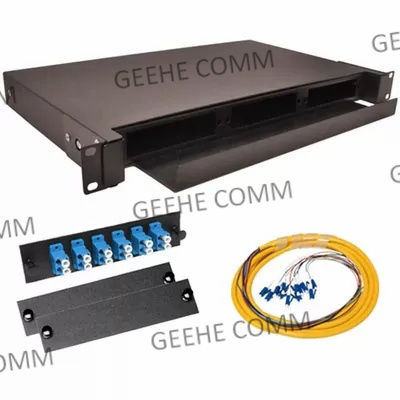 Βιομηχανικό 4U 24 λιμένας OM3 MPO στην επιτροπή μπαλωμάτων LC