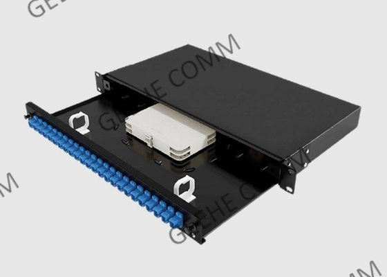 19» τοποθετημένη ράφι επιτροπή μπαλωμάτων οπτικών ινών 24 διπλοί προσαρμοστές λιμένων SM