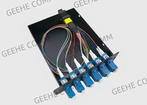 12 ίνα προ-εγκατεστημένη κασέτα καλωδίων ξεμπλοκαρίσματος ινών 6 διπλή προσαρμοστών MTP/MPO LC