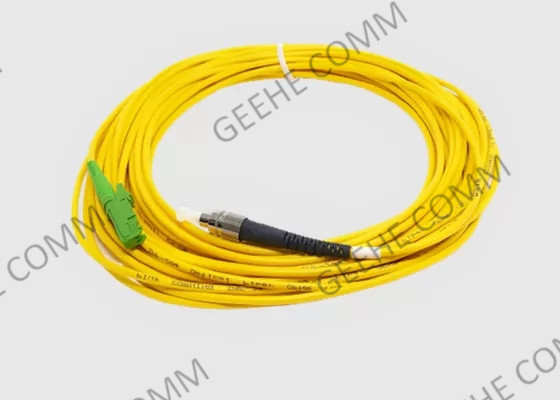 9/125 ντούμπλεξ 2.0mm ενιαίο σκοινί 10m E2000/APC OS2 μπαλωμάτων ινών τρόπου σε FC/UPC