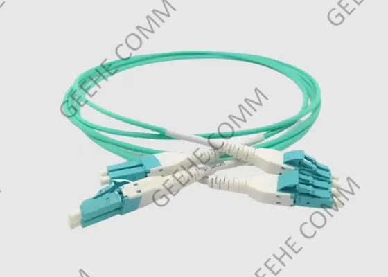 Πολλαπλού τρόπου διπλό LC/LC Uniboot σκοινί μπαλωμάτων Aqua OM4 50 μικρού