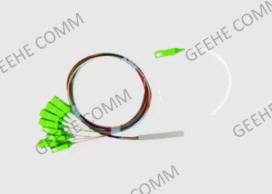 Ενιαίος τρόπου χάλυβα θραύστης 0.9mm PLC οπτικών ινών σωλήνων 1x8 SC/APC μίνι