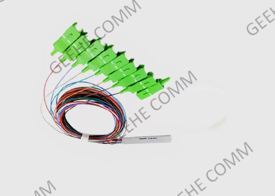 Ενιαίος τρόπου χάλυβα θραύστης 0.9mm PLC οπτικών ινών σωλήνων 1x8 SC/APC μίνι