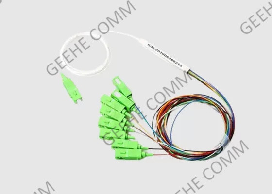 Ενιαίος τρόπου χάλυβα θραύστης 0.9mm PLC οπτικών ινών σωλήνων 1x8 SC/APC μίνι