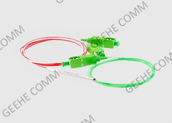250um APC 1X2 Sc τύπων SM συζευκτήρας 1310nm 1550nm 10/90 διασπασμένη αναλογία 1M ινών μήκος