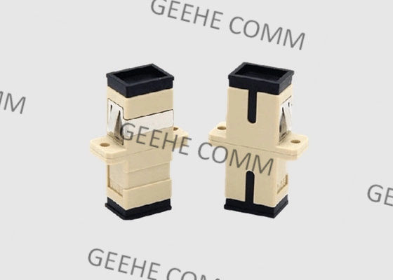 Ενιαίος τρόπου μονοκατευθυντικός προσαρμοστής καλωδίων οπτικών ινών Sc UPC χρώματος μπεζ με τις φλάντζες