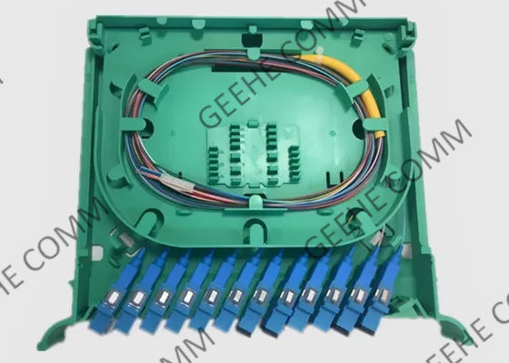 Ενιαίο Fanout 12 θραύστης 0.9mm Sc UPC τρόπου PLC οπτικών ινών πυρήνων ράφι τοποθετεί