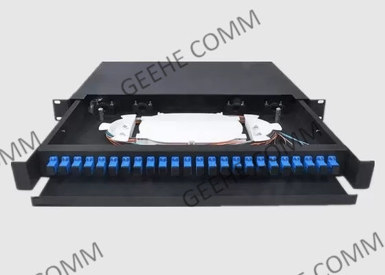 24 ο δίσκος 19 συναρμογών λιμένων LC ράφι ίντσας 1U τοποθετεί την επιτροπή μπαλωμάτων ινών