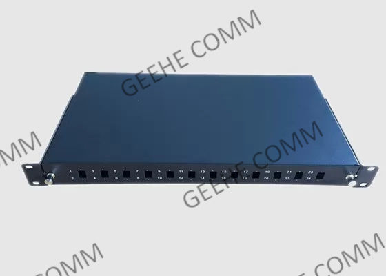 24 ο δίσκος 19 συναρμογών λιμένων LC ράφι ίντσας 1U τοποθετεί την επιτροπή μπαλωμάτων ινών