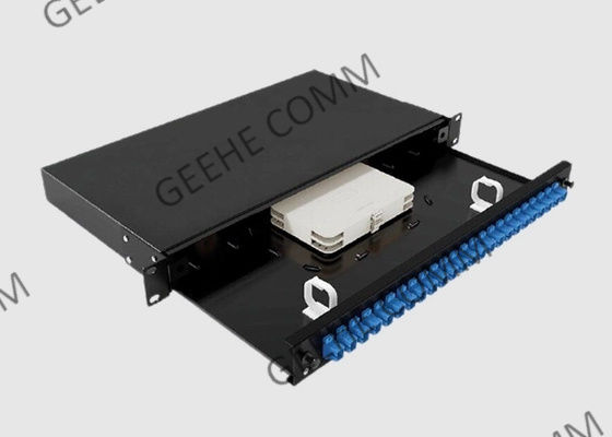 19» τοποθετημένη ράφι επιτροπή μπαλωμάτων οπτικών ινών 24 διπλοί προσαρμοστές λιμένων SM