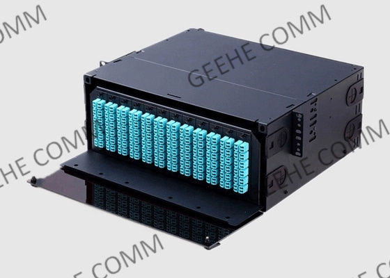 το ράφι 4U HD τοποθετεί την επιτροπή μπαλωμάτων ινών με την επιτροπή προσαρμοστών ή την κασέτα MPO/MTP