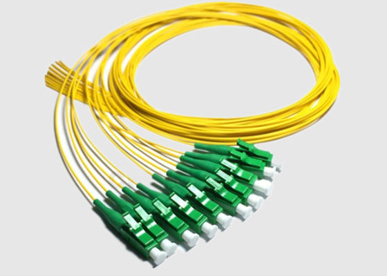 12 APC 9/125μm στάσεων OS2 τυποποιημένη LC πλεξίδα οπτικών ινών
