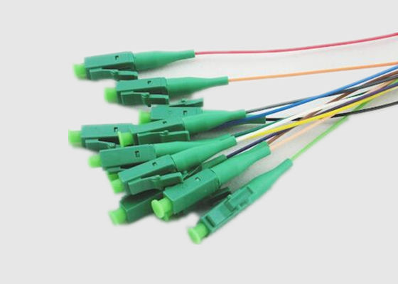 12 APC 9/125μm στάσεων OS2 τυποποιημένη LC πλεξίδα οπτικών ινών