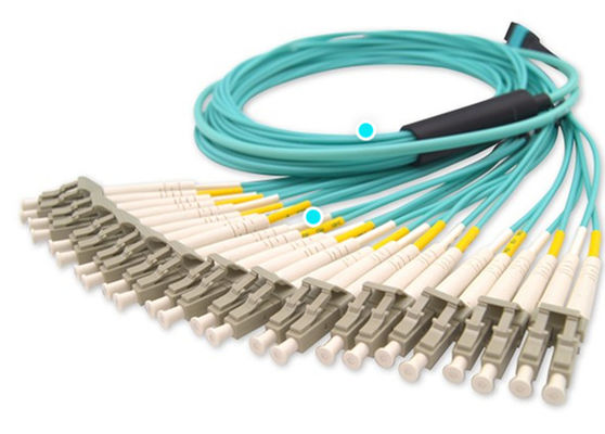 144 καλώδιο ινών ινών OM3 LC Dulpex 100G MPO