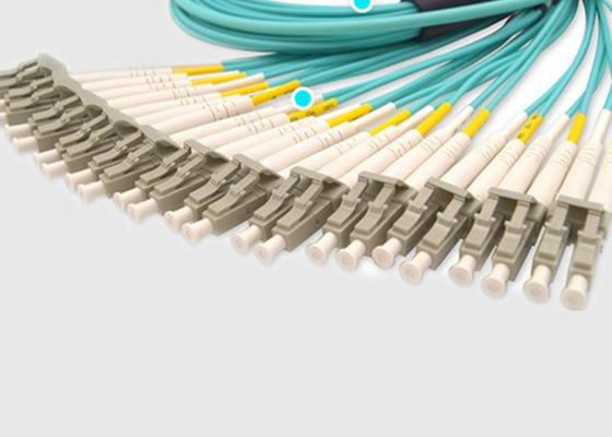 144 καλώδιο ινών ινών OM3 LC Dulpex 100G MPO